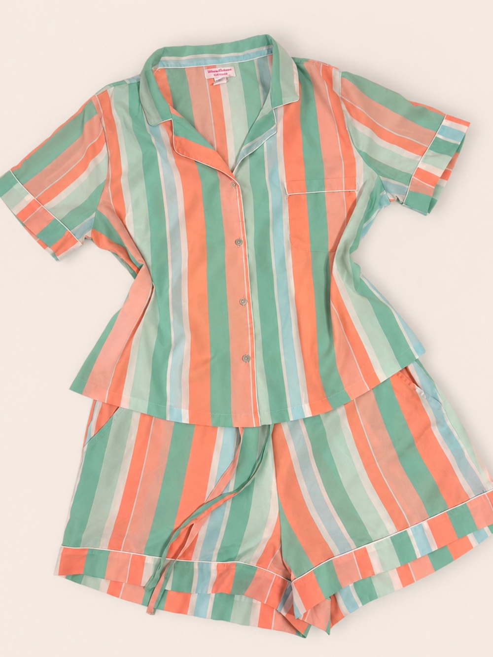 Tommy Bahama Pastel Striped Two-Piece Sleepwear Set - Picture 2 of 8